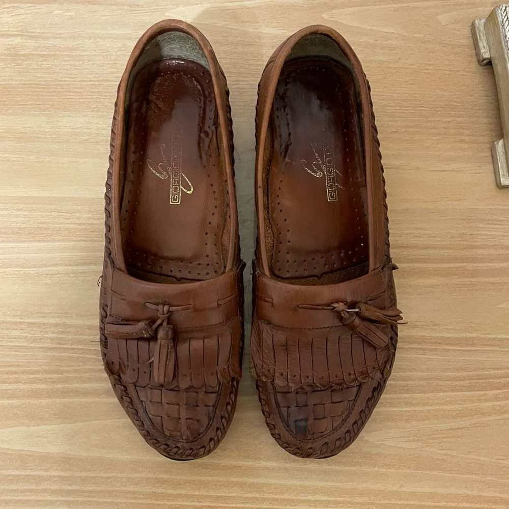 Giorgio Brutini brown leather tassel loafers size 8D